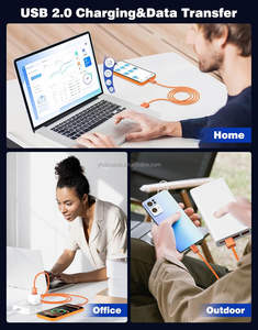 Câble de charge rapide USB-A vers USB-C 60W avec synchronisation de données rapide, tressé en nylon pour <span class=keywords><strong>Apple</strong></span> iPhone 17 16 Pro, compatible CarPlay - Product Image 4