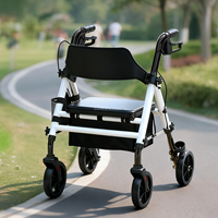 FUSHIDE FST935A 3-en-1 déambulateur multifonctionnel en acier marcheur personnes âgées-chaise de repos panier 136KG capacité étanche/Durable