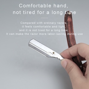 High Quality Wooden Handle <strong>Straight</strong> <strong>Razor</strong> Replaceable Blade Shaving <strong>Razor</strong> for Face Shaving - Product Image 5