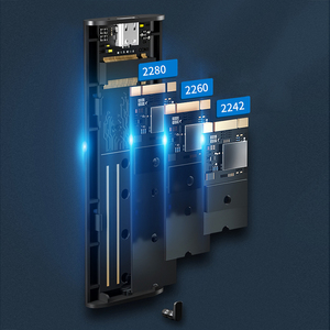 TYPE-C USB 3.2 kecepatan tinggi, Hard Drive seluler aluminium M.2 NVME 2280/2242 mendukung USB3.2 kecepatan tinggi baca/tulis untuk SSD - Product Image 4