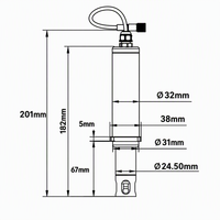 Sensor digital de pH/ORP RS485 Modbus, IP68 a prueba de agua, sonda 3 en 1 para monitoreo en línea de la calidad del agua potable y aguas residuales