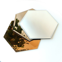 Ensemble de miroirs à angle de sécurité à bord biseauté Miroir mural argenté en or Miroir mural Puzzle