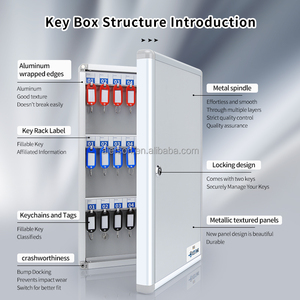 Tùy Chỉnh Treo Tường Hợp Kim Nhôm Key Khóa Hộp Chất Lượng Cao Chìa Khóa Xe Lưu Trữ Với 48 Khe Cắm Chìa Khóa Và Nhiều Kích Thước Tùy Chọn - Product Image 4