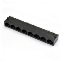 Connecteur réseau modulaire en plastique noir série 59 1x8 8P8C CAT6 UTP pour extrémité de câble rigide ou torsadé