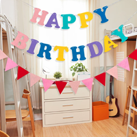Guirlande triangulaire en feutre personnalisable avec logo, non tissée, pour décoration de fête d'anniversaire, salle de classe, ouverture de boutique, événementiel
