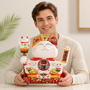 Offre Spéciale chat porte-bonheur agitant un souvenir japonais pour la décoration intérieure nouvel an chinois pour les décorations de café en gros bienvenue - Product Image 4