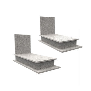 Monument funéraire personnalisé en granit de qualité supérieure, simple et moderne, gris clair LST-025 PL, installation et support sur site - Product Image 1