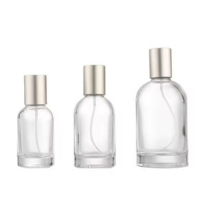 Botella de Perfume de Vidrio Vacía de Lujo Personalizable, Cuadrada o Redonda, para Cosméticos, con Elementos de Diseño - Product Image 1