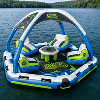 Île flottante gonflable durable pour la pêche, l'accès au kayak, la natation et l'utilisation latérale des bateaux
