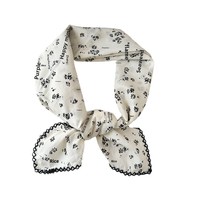 Foulard carré 70 % coton et lin à imprimé floral pour femme, style coréen, polyvalent, artistique, pastoral, protecteur du cou, décoratif, petit format