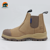 Bottes de sécurité Rocky Buffalo S3 Chelsea en cuir nubuck pleine fleur, acier, imperméables, bottes de travail industrielles personnalisées