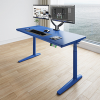 Escritorio Ergonómico Moderno Negro Multicolor, Escritorio Inteligente Duradero con Doble Motor y 3 Etapas, Escritorio Eléctrico de Madera con Altura Ajustable