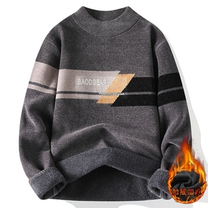 <span class=keywords><strong>Pull</strong></span> en chenille <span class=keywords><strong>pour</strong></span> homme grande taille 2025, haut thermique surdimensionné d'hiver, tricot lourd, logo jacquard, col <span class=keywords><strong>pour</strong></span> hommes corpulents - Product Image 1