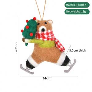 Decoraciones Navideñas Infantiles al por Mayor, Adornos Colgantes de Fieltro de Lana con Forma de Animales, Accesorios para Árboles de Navidad y Regalos - Product Image 6