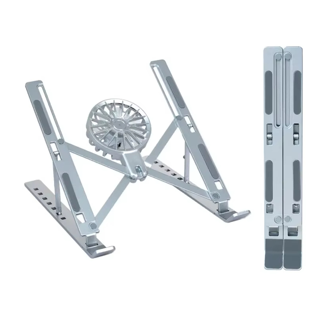 Laptop Cooling Stands 7-levels Adjustable Laptop Fan Stand Aluminium Riser Notebook Holder for Desk Fit for 9"-17.3'' Tablets