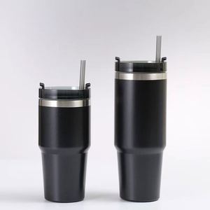 Gobelet de voyage isotherme à double paroi 20oz 30oz avec couvercle, paille et base antidérapante pour la conduite et les trajets quotidiens - Product Image 5