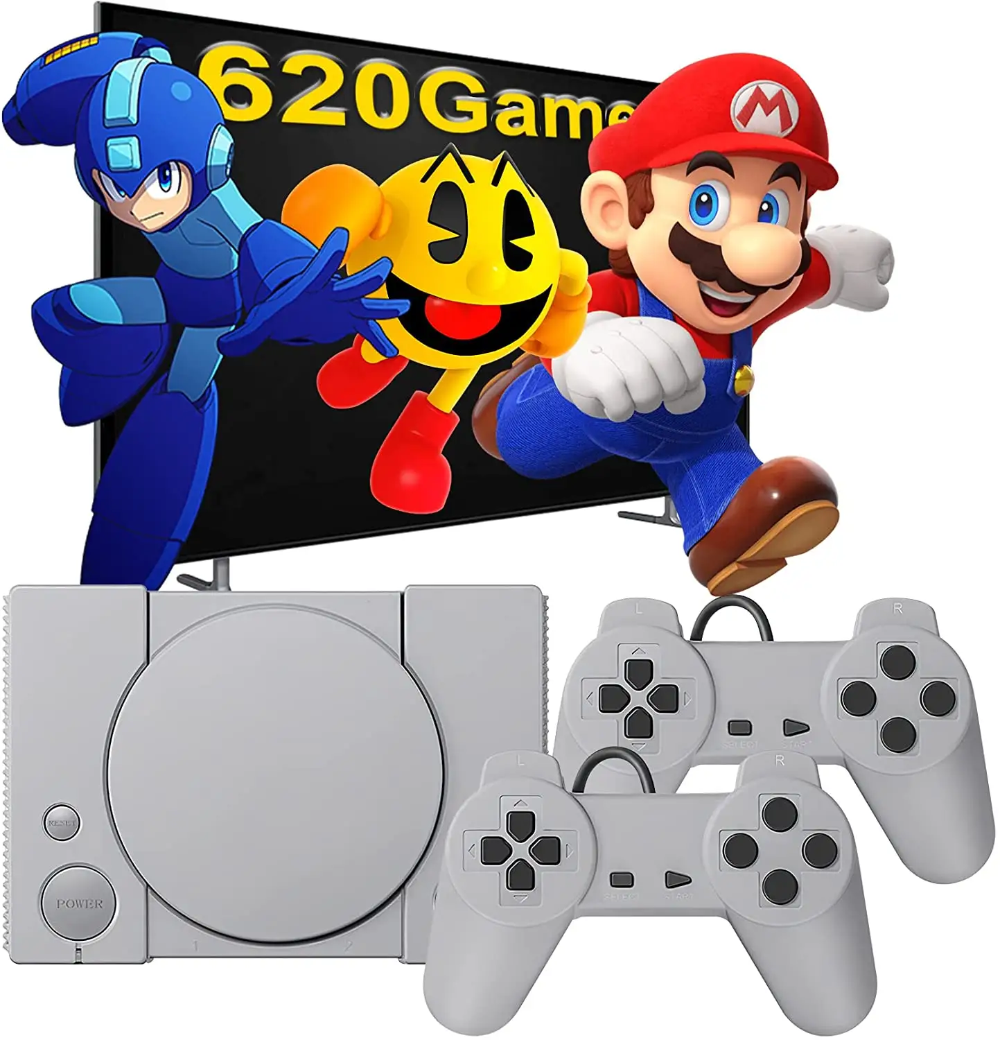 Grosir Konsol Pengontrol Gamepad 8 Bit 2, PS1 Klasik Retro MP4 Konsol Video Game Bawaan 650 Game