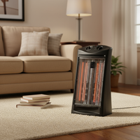 Ventilateur chauffant infrarouge portable sur pied, chauffage rapide, thermostat réglable, économe en énergie