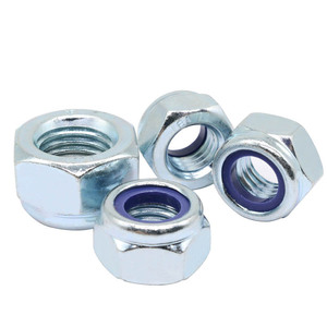 Wanqian Fasteners Hexagonal Lock Nut Metric Zinc Plated Customizable Size Blue Insert Anti Loosen - Product Image 2