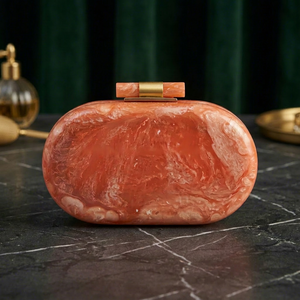 Nouvelle Pochette de Soirée de Luxe Géométrique en Résine Époxy Étanche et Écologique, Faite Main, Artisanat Unique, Saint-Valentin - Product Image 1
