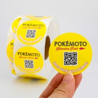 Étiquettes autocollantes rondes jaunes personnalisées avec impression de logo, étiquettes d'emballage alimentaire, étiquettes adhésives imperméables pour produits