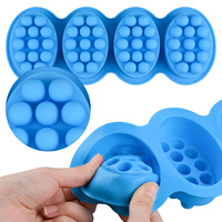 Taille personnalisée Savon Donuts Shampooing Bar Maker 4 Punchs Moule DIY Forme Ovale À La Main En Silicone Savon Bougie Moules