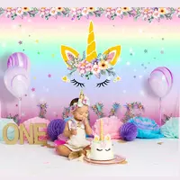 Bambini Unicorn A Tema Festa di Compleanno Baby Shower Decorazione Della Parete Unicorn Fotografia Sfondo