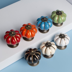 Keramik Regenbogen Kürbis Cartoon Pastoral Klassische Elegante Traditionelle Griff-Möbel Hardware für Schränke Kommode Hotel Verwendung - Product Image 2