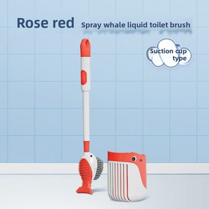 <b>Spray</b> whale liquid suction cup toilet brush bottom silicone cleaning <b>set</b> - Product Image 4