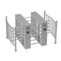 Portillon tournant semi-hauteur OEM avec contrôle d'accès RFID et empreinte digitale, IP55, en acier inoxydable