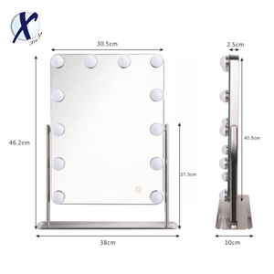 Dimmable Tri màu LED Magnifying gương mỹ phẩm với bề mặt lớn có thể sạc lại HD Vanity gương cho trang điểm - Product Image 4