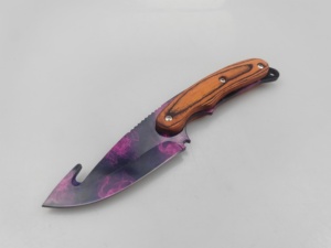 Couteau à lame fixe <span class=keywords><strong>CSGO</strong></span> Gut <span class=keywords><strong>Knife</strong></span> Series Multi Skins CS2, version 1:1, pour le camping en plein air, EDC, manche en bois, OEM, acier 3cr13 - Product Image 4