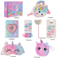 Ensemble cadeau de papeterie pour enfants en gros avec sac à main en fourrure, pinces à cheveux, bracelets, stylos et cahiers