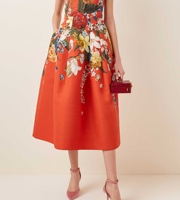 Haut de gamme femmes vêtements grande taille florale rétro robe formelle nouvelle dame genou Longueur bureau robe midi