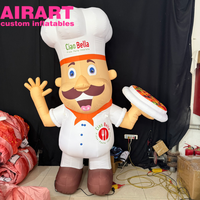 Décoration publicitaire gonflable Chef de cuisine de dessin animé, Personnage de chef pizzaiolo gonflable pour affichage