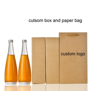 Vente en gros de bouteilles en verre transparent et givré de 11 oz et 16 oz avec boîte et logo pour café, vin, boissons, thé infusé à froid et spiritueux - Product Image 1