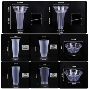 40 juegos de recipientes para aperitivos de 700 ml y vasos de plástico de 500 ml, de pared resistente, moldeados por inyección, para llevar, para beber juntos - Product Image 6