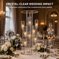 Candélabres en acrylique transparent à 5 bras pour centres de table de mariage, décoration, chandelier