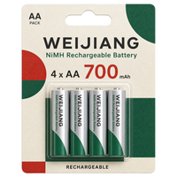 Batterie Ni-MH rechargeable AA 1,2 V 700 mAh à décharge stable pour l'électronique grand public – Vente directe usine