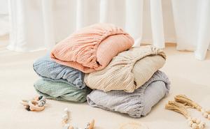 ชุดเครื่องนอนสำหรับเด็กเล็กเตียง<span class=keywords><strong>เด็ก</strong></span>สีชมพูสำหรับ<span class=keywords><strong>เด็ก</strong></span>ผู้หญิงแรกเกิดผ้าฝ้ายแท้<span class=keywords><strong>2</strong></span>ชั้นผ้ามัสลินทอเตียงนอนนุ่ม - Product Image 3