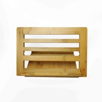 Support pliable en bois de bambou organique pour livre de cuisine et livre, support pour ordinateur portable