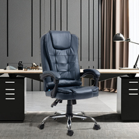 Chaise de bureau ergonomique à dossier haut en cuir PU, cadre pivotant réglable en tissu de maille de style moderne en métal PP pour les jeux et les cadres.