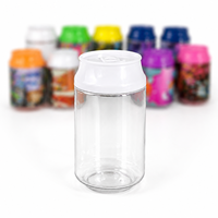 En stock, pots en plastique PET à couvercle vissé avec étiquettes, pour bonbons, biscuits, gommes, herbes, fleurs, et emballages de canettes de soda en plastique, 3.5g 7g