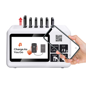 Custom Logo Public Shared 6 Slot Mobile Phone Powerbank Vending Machine Battery Docking Station Power Banks for Restaurants