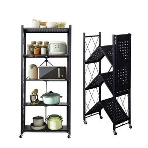 Foldable Storage Shelf Mesh Kitchen Organizer Rack Storage Kitchen Rack Shelf Folding Shelves