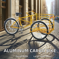 Bicicleta de Carga de Una Velocidad SKYLIKEDOME en Oferta, Triciclo de Carga Frontal con Frenos de Disco y Llantas de Aleación de Aluminio para Transporte de Mercancías