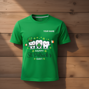 T-shirt personnalisé pour la Saint-Patrick, motif dents joyeuses, cadeau pour dentiste - Product Image 3