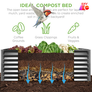 Personalizza le erbe all'aperto piantare modulare sollevare il contenitore di fiori all'<span class=keywords><strong>ingrosso</strong></span> fioriera in acciaio letto <span class=keywords><strong>da</strong></span> giardino rialzato zincato vegetale in metallo - Product Image 6