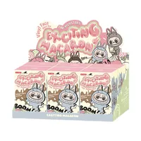 100% Original Labubu muñeca vinilo primera generación monstruo muñecas Labubus PopMart Macaron Mini caja ciega juguete de peluche La Bubu
