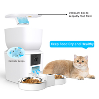 Fournitures pour animaux de compagnie Accessoires pour chats Mangeoire intelligente automatique 7L pour animaux de compagnie avec double bols en acier inoxydable et caméra pour plusieurs animaux de compagnie